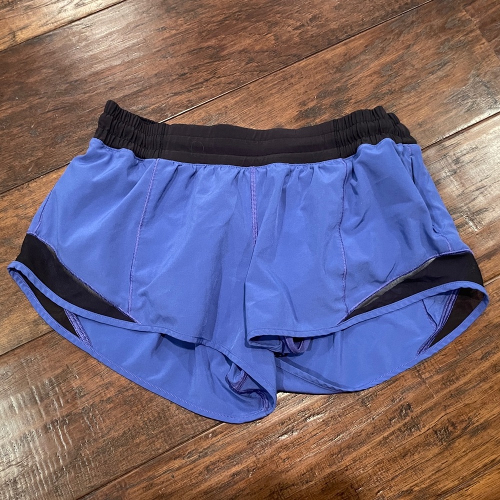 Purple Lululemon Shorts with Black Waistband